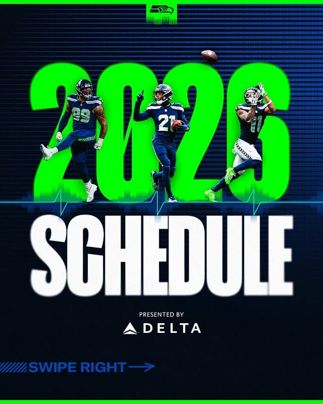 Six primetime games. Christmas Day. Super Bowl rematch.🎟️ Tickets for the 2026 season are on sale now. Link in bio. by @seahawks