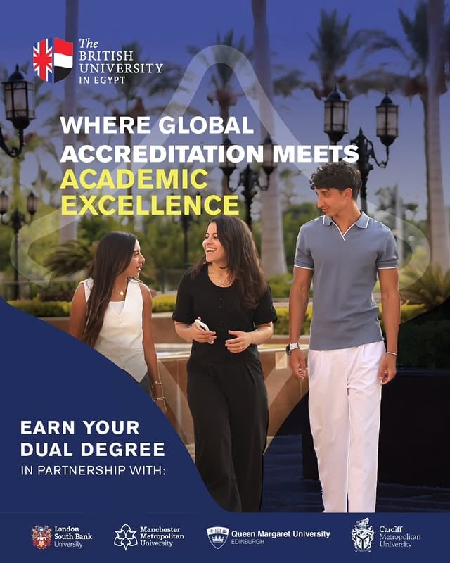 Your potential was never local. Your degree shouldn’t be either.In partnership with leading UK universities, The British University in Egypt offers a dual degree education designed to meet global academic standards.From internationally aligned programmes and hands-on learning to a vibrant university experience, this is where ambition turns into achievement.Apply now and take the first step towards a future recognised around the world.@mohamedloutfi @lsbuglobal @lsbuglobal @manmetuni @qmuni @cardiffmet @universitiesuk @ukinegypt @egyptinuk @britishcouncilegypt by @thebritishuniversityinegypt