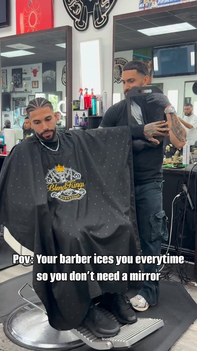 POV: your barber cuts your hair so good every time , there’s no need for that mirror 😂😂 by @luluexit1