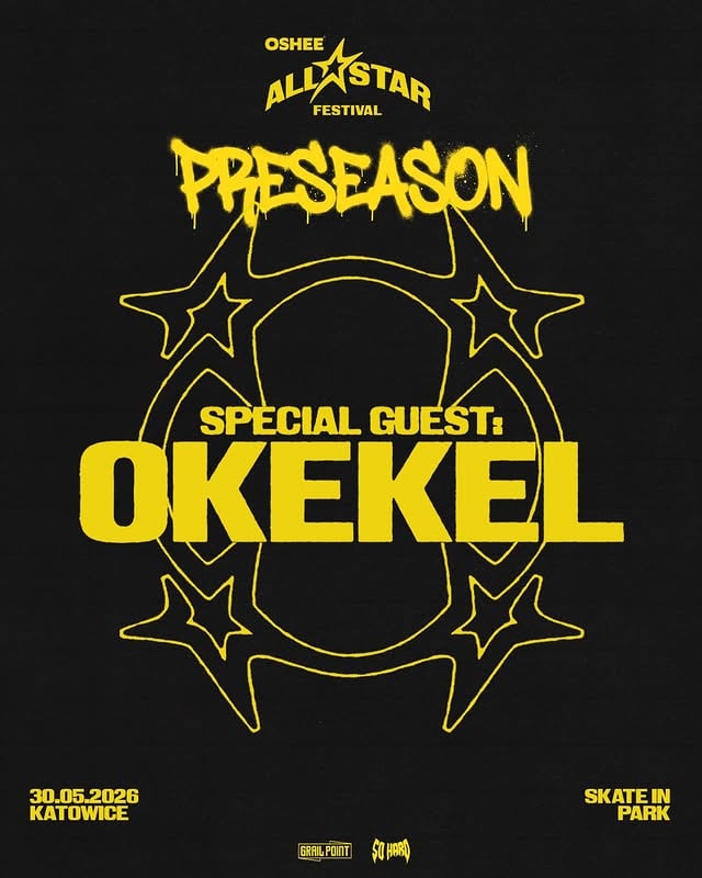 OSHEE ALL STAR FESTIVAL - PRESEASON | Katowice 30.05Do MAIN EVENT na stadionie zostało już niewiele ponad miesiąc, dlatego pora podgrzać atmosferę. Jako ogólnopolski festiwal, wychodzimy do Was - czyli najważniejszych zawodników drużyny ASF.Już 30.05 spotkamy się w Katowicach! Przejmujemy SKATE IN PARK i serwujemy event, który zajawi vibe festiwalu. W jednym miejscu łączymy muzykę, kulturę i sztukę. Będziecie mogli śledzić proces powstawania festiwalowego graffiti, zrobić custom nadruk na koszulce, zadbać o nawodnienie w strefie OSHEE, a na koniec wziąć udział w koncercie OKEKELA.ASF PRESEASON to:- GRAFITTI LIVE- DJ SETY by @bahsickk @juliajurewicz @champion_________________ - STREFA CUSTOMIZACJI KOSZULEK- GOŚCINNY WYSTĘP @okekel1000 BILETY: WWW.SOHARD.EUWejście z biletem na festiwal za darmo. Wstęp na wydarzenie bez ograniczeń wiekowych* *16-18 pisemna zgoda rodzica/opiekuna *poniżej 16 - wstęp wyłącznie z pełnoletnim opiekunem by @go.sohard