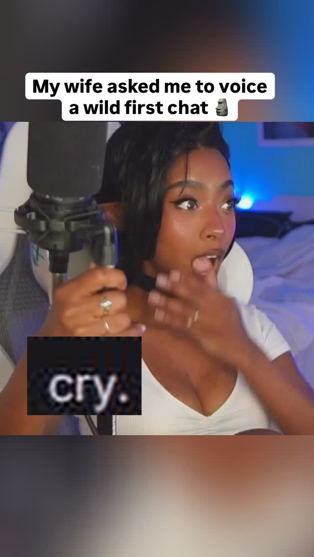 My wife asked me to read a wild first chat on her stream and I had to lock in 🗿#voiceacting #voiceactor #couple #fyp #reels by @philipandaliya