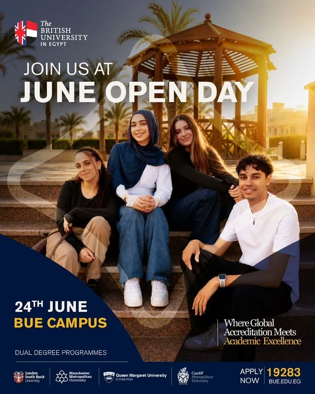 Your next chapter starts with a campus visit.June Open Day at The British University in Egypt is your chance to discover what studying here actually looks like: faculty exhibitions, tours, alumni stories, and more.📅 24th June📍 The British University in Egypt Campus🕕 6:00 PM – 10:30 PMDon't just imagine it. Walk through the doors and experience it firsthand.Register now through the link in bio!@mohamedloutfi @lsbu @lsbuglobal @manmetuni @qmuni @cardiffmet @universitiesuk @ukinegypt @egyptinuk @britishcouncilegypt by @thebritishuniversityinegypt