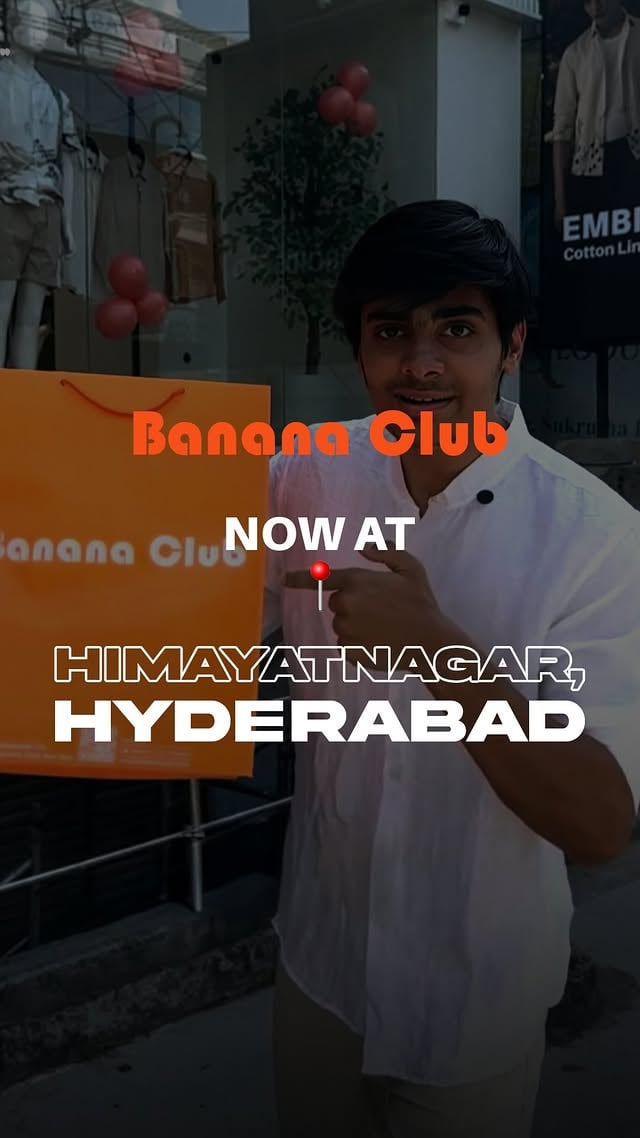 Hyderabad really showed up for this one. 👀Visited Banana Club’s newly opened Himayat Nagar store on launch day and the energy inside was CRAZY. From linens and embroidery shirts to oversized fits and everyday bottoms — the whole collection looked super clean. ✨Safe to say… Hyderabad and Banana Club is becoming a solid combo now.📍 Banana Club — Himayat Nagar5th store in Hyderabad.#bananaclub #menswear #himayatnagar #hyderabad #mensfashion by @official_zaidmehdi