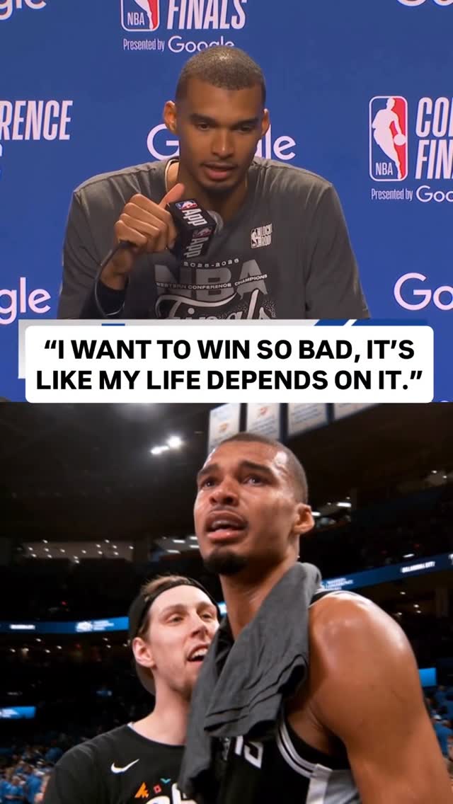 @wemby speaks on the emotions he displayed after winning Game 7 in Oklahoma City to advance to the 2026 NBA Finals! Game 1: Wednesday, June 3 at 8:30pm/et on ABC 🏆