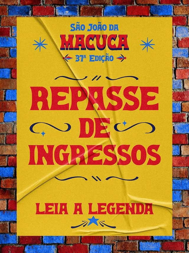 Ei, se tu não vai poder ir pro São João da Macuca, simbora ajudar quem não conseguiu retirar o ingresso? 🎟️ Então, comenta aqui nesse post pra facilitar pra todo mundo, se tu QUER INGRESSO ou TEM INGRESSO.💥👀 Se liga nas dicas:1. Só o titular consegue transferir o ingresso2. Só pode fazer a transferência uma única vez.3. É preciso do Nome Completo e e-mail de cadastro da Sympla para o ingresso ser transferido.4. ⁠Caso tenha alguma dúvida você pode falar com o time da Sympla que eles realizam a transferência. 5. ⁠A troca pode ser feita até 24 horas antes do evento.Avia! 💛💙❤️🚨VENDA PROIBIDA! Cuidado com golpes. Não transfiram valores para ninguém. by @boidamacuca
