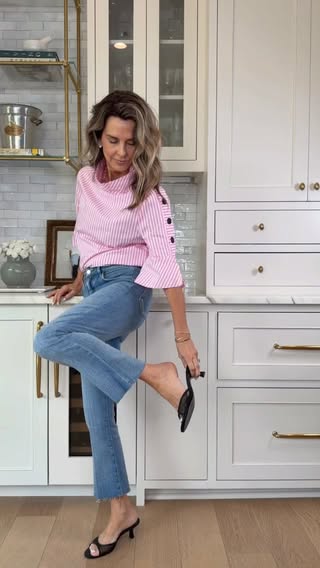 This blouse is a new favorite for summer! ✨ //Comment LINKS to shop.💞Easy way to elevate your favorite jeans, or I also love it paired with the matching skirt for a polished summer set. 💞the details are beautiful, and it’s one of those pieces that makes getting dressed feel easy while still looking put together.✨ Follow along for more style inspiration, outfit ideas, and fashion finds in midlife! #midlifestyle #summerstyle #over50fashion #wearwhatyoulove #chicstyle by @herfashionedlife