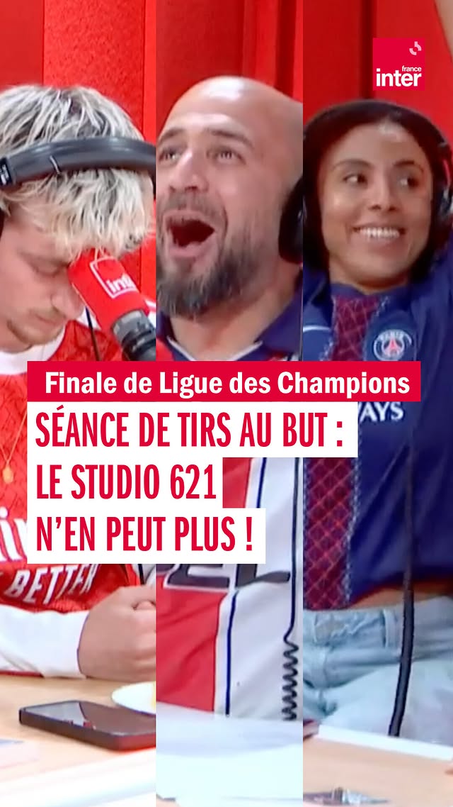 Ambiance insoutenable dans le studio 621 de France Inter pour le dernier tir au but de Gabriel...Le Paris Saint-Germain est champion d'Europe ! by @mehdimouse