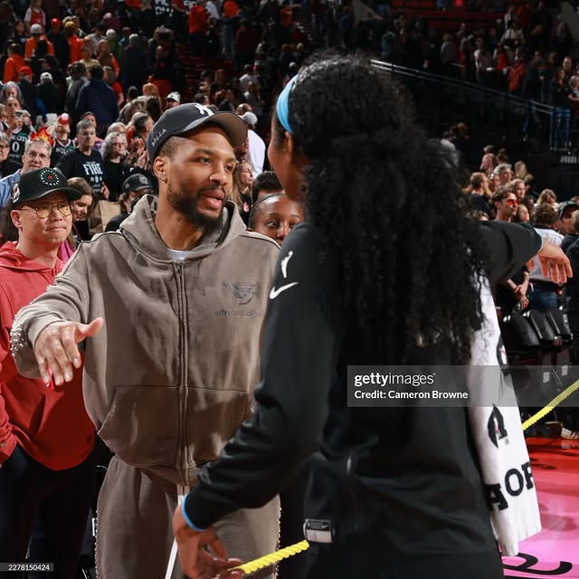 Damian Lillard and Angel Reese postgame 🖤-#damianlillard #angelreese by @angelreesecenter