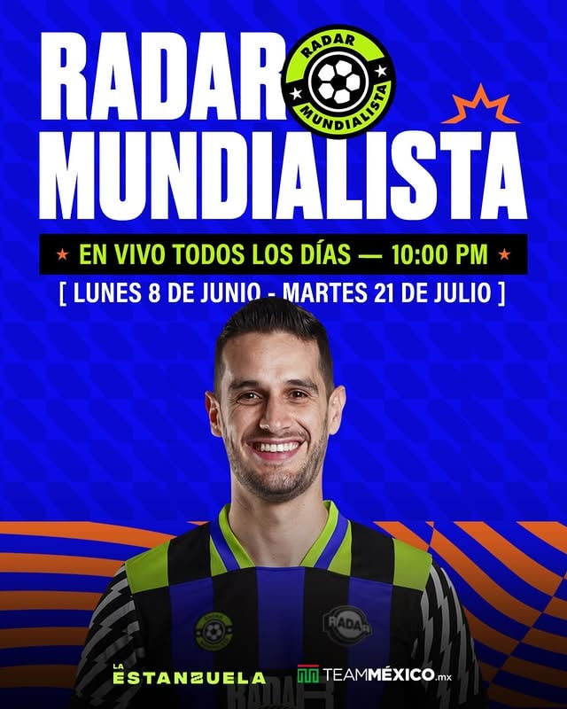 SE VIENE LA LOCURA MUNDIALISTA.A partir del próximo lunes, nos vemos TODOS LOS DÍAS durante 44 noches seguidas con Radar Mundialista, completamente EN VIVO.Fútbol, cotorreo, análisis, invitados, historias, desmadre y todo lo que se va a vivir alrededor de la copa más esperada.44 noches. En vivo. Sin descanso.Prepárense, porque esto apenas va a empezar. by @laestanzuelastudios