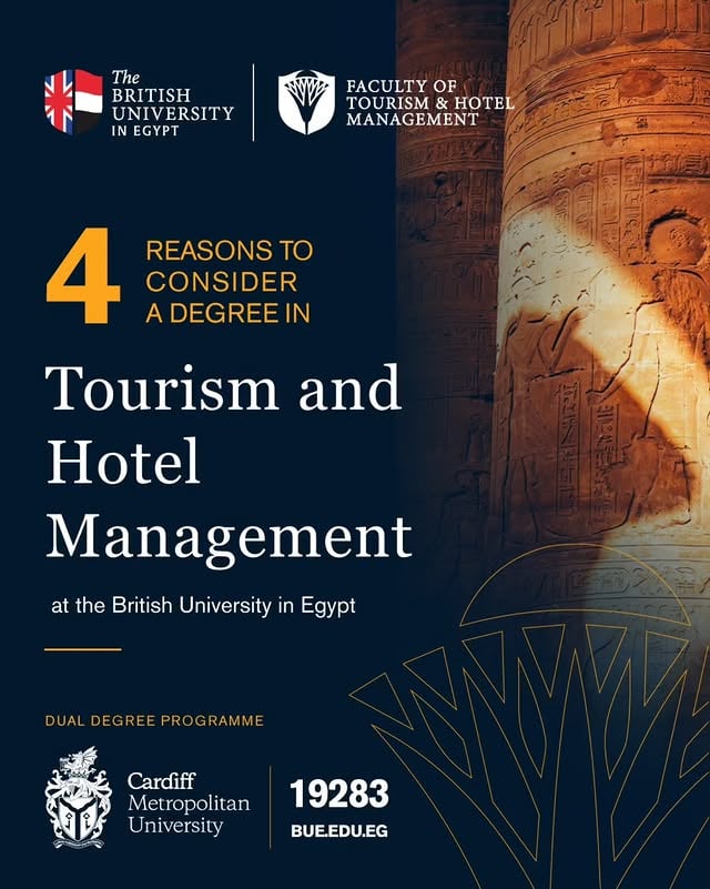 At the Faculty of Tourism and Hotel Management at The British University in Egypt, you'll learn to become a leader in a dynamic sector. Explore exciting career paths, and discover how you can fast-track your dual degree with Cardiff Metropolitan University in just three years.From hospitality and tourism to business and management, you'll graduate with hands-on industry insight and the experience needed to turn your passion for travel into a global career.@mohamedloutfi @cardiffmet @lsbu @lsbuglobal @manmetuni @qmuni @universitiesuk @ukinegypt@egyptinuk @britishcouncilegypt by @thebritishuniversityinegypt