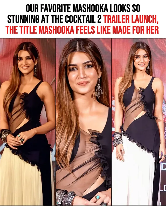 Kriti Sanon completely stole the spotlight at the grand Mumbai trailer launch for Cocktail 2, driving fans wild with her ultra-glamorous promotional looks. Styled by celebrity stylist Anaita Shroff Adajania, her striking fashion choices have quickly gone viral across social media platforms like Instagram. by @voompla.fc