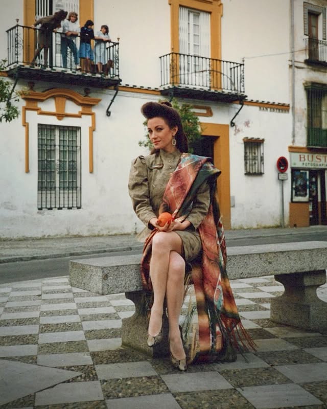 Digging through old photos and found this one from Seville Spain. ✨

I don’t believe I’ve shared it before, which is surprising because the hair was certainly making a statement. 😉

The funny thing about old photographs is how quickly they bring back the feeling of a moment, not just the memory of it. This was taken on a day off from filming Onassis. 

Where would you go if you could revisit one moment from your past? ✨