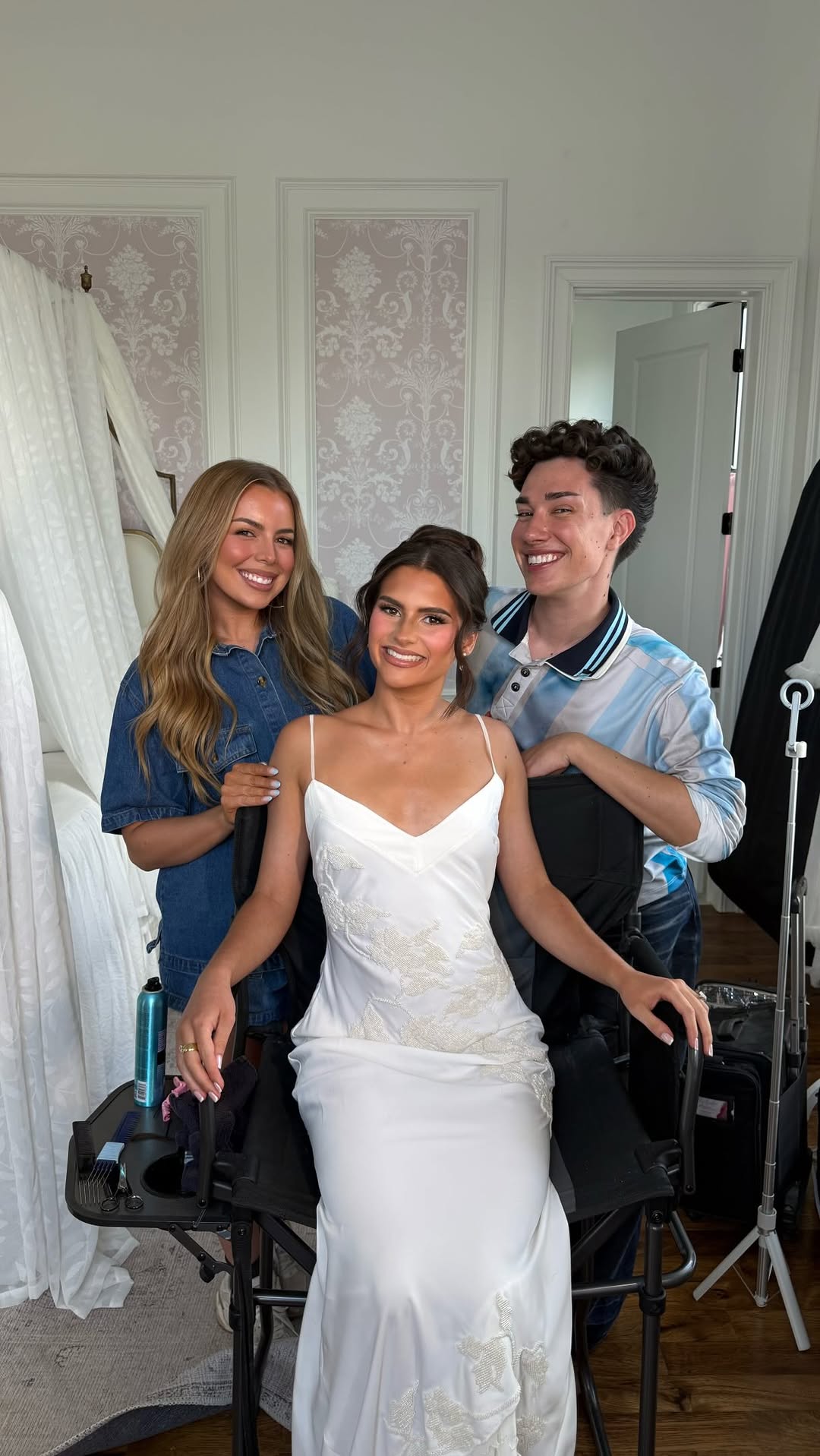 I still feel like I’m in a fever dream😂 Had the pleasure of working alongside @jamescharles this week and WOW, what an insane opportunity!! Loved getting to team up and glam @kileyswingley for her rehearsal dinner 🤭🤭