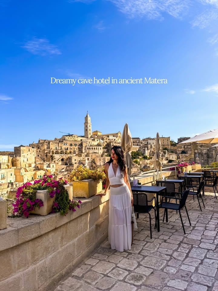 🇮🇹Timeless charm of a 9,000-year-old cave turned luxury boutique hotel

💬 Comment 𝗟𝗜𝗡𝗞 for a 𝗙𝗥𝗘𝗘 guide to Matera 🇮🇹and don’t forget to follow @travelswithmr for more free guides! 

🏛️Staying @palazzodegliabati in Matera, was an unforgettable experience! Located in the Sassi, a UNESCO World Heritage Site, the hotel feels like stepping back in time. The rooms are either carved into the rock or part of an 18th-century building, each one is incredibly unique and special.

🌅This family-run gem has the most stunning views of the ancient city. The outdoor patio was our favorite place, especially at sunset with an aperitivo in hand.

 🥐☕ Breakfast is included and can be served in the cave dining room or on the outdoor terrace with what has to be one of the most epic views in Italy

Is Matera on your bucket-list?

📍 Palazzo Degli Abati, Matera, Italy

➡️Follow for more tips @travelswithmr

No reposts without permission. Copyright © owned by @travelswithmr

Where to stay in Italy | Beautiful Italy Boutique Hotels |  Hotels with best Views | Where to Stay in Matera |