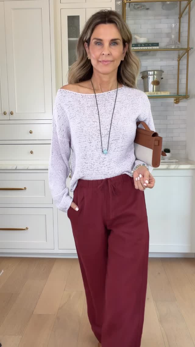Merlot is trending for summer, and here are a few chic ways to style it! 🍷✨ Comment LINKS to shop.1️⃣ Pair it with chocolate brown and sky blue for a combination that feels fresh, modern, and unexpectedly fun.2️⃣ Keep it classic with all white on top and camel accessories. Effortless, elevated, and so chic. (And can we talk about this linen jacket?! 🤍)3️⃣ Add a touch of soft lavender for a feminine color pairing that feels subtle yet on-trend.✨ Follow along for more style inspiration, outfit ideas, and wearable trends in midlife!#midlifestyle #over50style #summerstyle #whattoweartoday #fashionover50 styleinspo summertrends midlifefashion everydaystyle chicstyle by @herfashionedlife