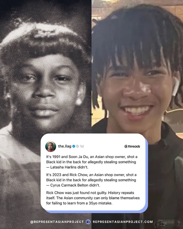 On May 28, 2023, Cyrus Carmack-Belton was fatally shot in the back by convenience store owner Rick Chow in Columbia, South Carolina after being wrongfully accused of shoplifting four bottles of water. He was 14 years old. 

This week, Chow was found not guilty of murder by a South Carolina jury. 

This tragic injustice, rooted in anti-Blackness, is not an isolated incident, however. In 1991, 15-year-old Latasha Harlins was fatally shot by Soon Ja Du, a Korean American convenience store owner. While Du was convicted of voluntary manslaughter, a judge allowed her to avoid jail time. This, along with the acquittal of the four police officers who brutally assaulted Rodney King in 1991, were among the catalysts for the 1992 LA Riots, which resulted in more than 50 people killed, more than 2,300 injured, thousands arrested and a total property damage of about $1 billion. 

Anti-Blackness continues to show up persistently in Asian communities due to historical, cultural and systemic factors including the model minority myth (literally created to pit Asians and Blacks against each other), proximity to whiteness, racial triangulation and a lack of intersectional awareness. As Dr. Latanya R. Hughes notes, anti-Blackness serves as a survival strategy for many Asian immigrants. These frameworks are so deeply rooted and internalized that it takes active and intentional work to dismantle and unlearn them. 

Cyrus, Latasha and countless others should still be here today. Rick Chow should not be a free man. We, as Asian North Americans need to not only acknowledge but also sit with the discomfort of our proximity to power and privilege. And we need to use that proximity and power for collective action and solidarity. 

For more reading on Asian and Black relations:

📚Asian Americans in an Anti-Black World — Claire Jean Kim
📚The Karma of Brown Folk — Vijay Prashad
📚 We Are Each Other’s Liberation: Black and Asian Feminist Solidarities — Edited by Rachel Kuo, Jaimee A. Swift and TD Tso
📚: Biting the Hand: Growing Up Asian in Black and White America — Julia Lee

drop your reading/resource reccos below 👇🏼
