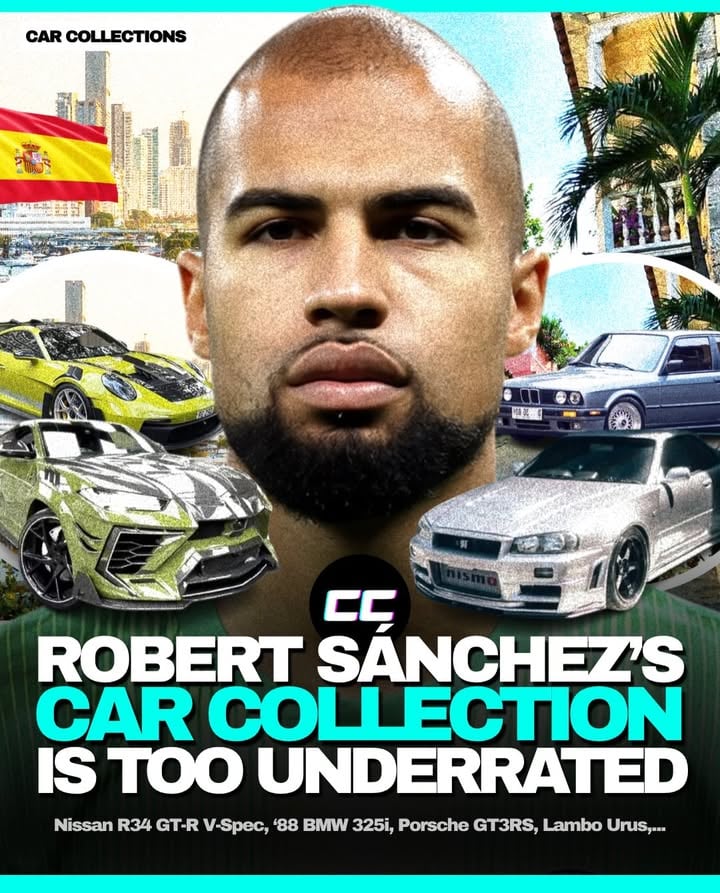 Robert Sánchez’s car collection is insanely underrated. The Chelsea and Spain goalkeeper has quietly built a garage that blends luxury SUVs, track-focused machines, rare JDM icons and classic European cars. A proper enthusiast’s lineup.

His SUV of choice is a khaki green Lamborghini Urus Mansory Venatus, loaded with exposed carbon fiber and white accents throughout. Sánchez clearly has a thing for green specs, as he also owns a stunning Linden Green Porsche 992 GT3 RS, which replaced his previous matte military green Porsche 718 Cayman GT4 RS.

The most impressive machine in the garage might be his Nissan Skyline R34 GT-R V-Spec. His custom version produces around 700hp thanks to an N1 block, HKS 2.8-liter stroker kit, HKS GT3 RS twin turbos, supporting upgrades and an OS Giken sequential transmission. Alongside it sits a lowered 1988 BMW 325i E30 on BBS wheels — another enthusiast favorite.

Last but not least, Sánchez was spotted taking delivery of a Ferrari 488 Challenge finished in an Italian-inspired livery. A track-only race car that proves his passion for cars goes far beyond simply driving them on the street.

What’s your thoughts about Robert Sánchez’s car collection?? 🤔💭

📸©️Credits : @robertsanchez_1 / @tfjj / @dream_supercars_daily / @not.spotting / @arnaud_4k / e36_sdd via Tik Tok @baeli.07 / @bonnevillesofberkshire / @harlowjapautos / testsubjectno999 r/JDM via Reddit / @garagedeluxearchitects / @supercardriver / @dkengineering / @amillophotos 

➡️All Photos credited to respective pictures owners. Contact to be tagged.