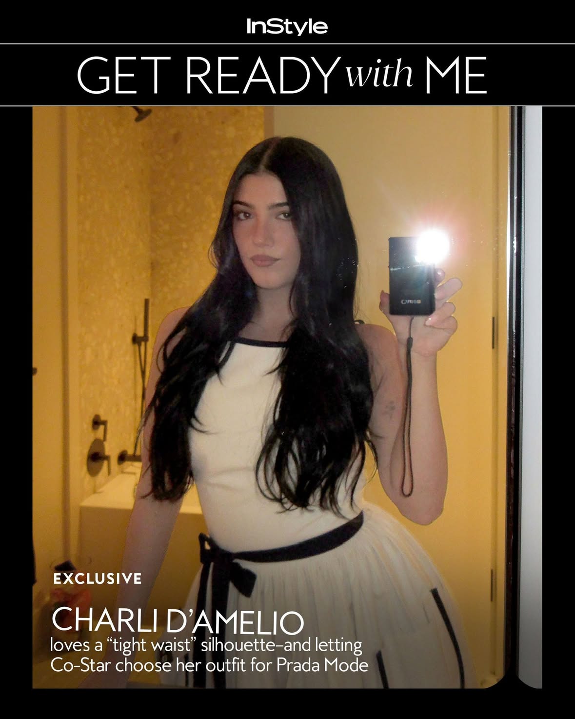 @charlidamelio was born to be a @prada girl, it's *literally* written in the stars. The Queen of TikTok gave #InStyle a behind-the-scenes look on how she got ready with @costarastrology for #PradaMode. Read the full story at the link in bio.