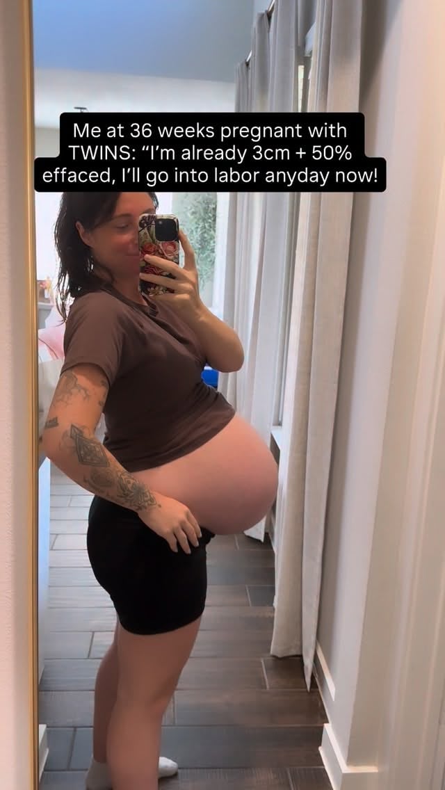 Believe them when they say you can be 3 cm and 50% effaced for weeks……. 

Good news is I’m 5cm + 80% now after a sweep! 

Praying the babies come any minute now

If you have it in you, please pray for me! 39+3 with the twins and getting all sorts of opinions on here as now 17.9 million people are following along… if you pray to Jesus i would love a prayer for a quick, healthy spontaneous birth for me and my girls ❤️

#twinpregnancy #twins #momlifeunfiltered #9monthspregnant #twin