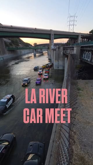 LAPD impounded 72 vehicles and issued trespassing citations after responding to a car meetup inside the Los Angeles River #losangeles #lariver #jdmculture #carmeet  #6thstreetbridge
