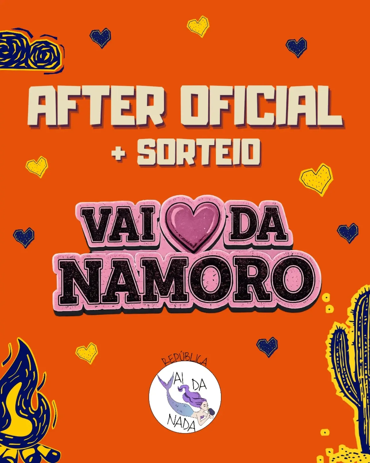 🥳💝 AFTER OFICIAL & SORTEIO - VAI DA NAMORO!
Quer garantir os dois rolês de graça? Então se liga no sorteio que vai rolar:

Regas pra participar:
❤️ Curtir esse post
👫 Marcar um amigo nos comentários 
🔔 Seguir: @o_arraia_ + @republica.vdn

Premiação:
🥇 1° lugar: 1 ingresso O Arraiá +Vai da Namoro
🥈 e 🥉: Ingresso pro after Vai Da Namoro

Resultado sai quarta-feira nos stories, então já aproveita!

📆 11/06 - O Arraiá + Vai da Namoro