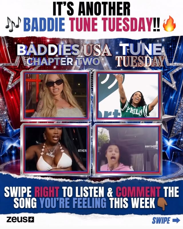 Let’s gooo!!! 🎶🎤 #TuneTuesday is LIT 🔥 today with #BaddiesUSAChapterTWO on the MIC!! 😜 Swipe right to LISTEN & comment your favorite song this week 👇🏾

@diamondthebodyy & @__ivoribabu - “Line It Up” Remix
@pvd_biggie - “TeTeo” Mic Performance 
@mariahlynnboss - “Lick Back”
@therealbadddolly - “Onnat”
therealtinkaa - “FYGD”
@taviibabii_27 & @checkthestar - “Baddie Check”
@whtshappenteetee - Coming Soon

Link in bio 🔗 to subscribe and tune into #BaddiesUSAChapterTWO, AIRING NOW, Only on @thezeusnetwork!! ⚡️