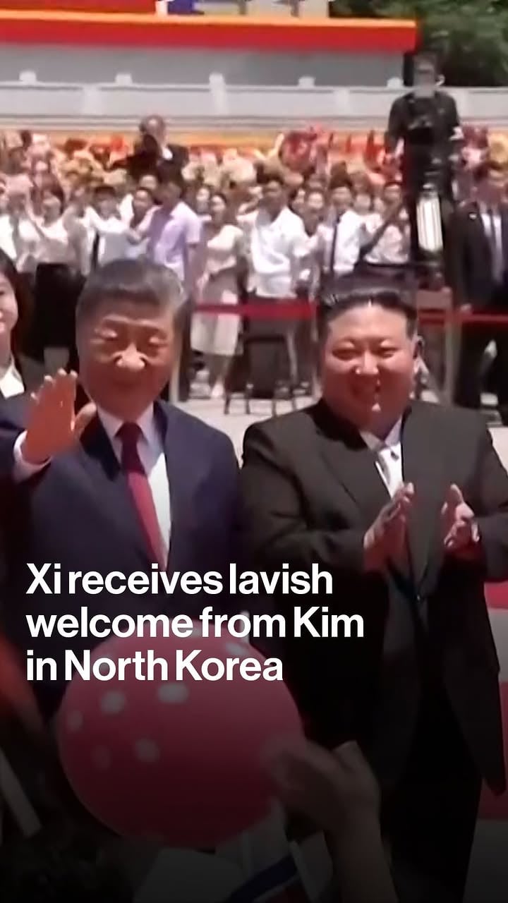 President Xi Jinping arrived in Pyongyang to an elaborate welcome on his first visit to the reclusive nation in seven years.

In a meeting with Kim Jong Un, Xi vowed to deepen China's ties with North Korea. Tap the link in bio for more.