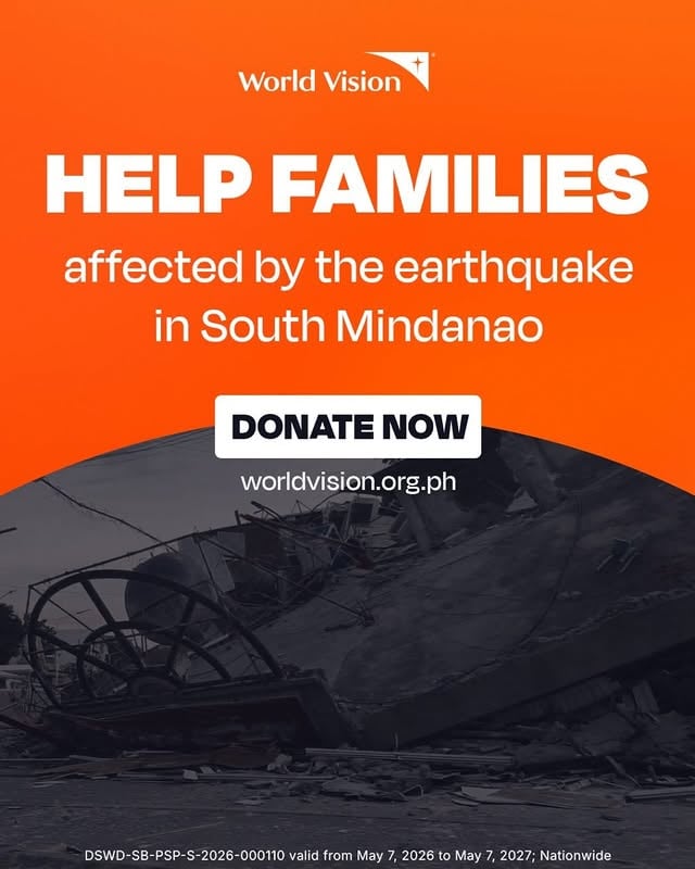 A powerful earthquake has struck South Mindanao, leaving children and families in urgent need of help.Your support can bring food, safety, and urgent relief right now.Donate to World Vision Philippines and help save lives today ⬇️https://www.worldvision.org.ph/donate/earthquake-emergency-appeal/#EarthquakeAlert #PrayForMindanao #DapatReady #WorldVisionPH by @jascurtissmith