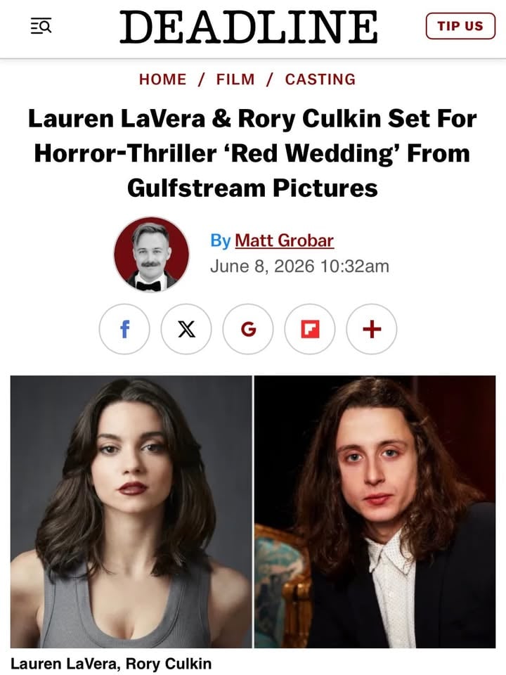 Excited to finally announce this. What an incredible experience this was. Thank you @deadline, thank you @joshstolberg ❤️ and to the rest of the cast and crew, love you madly; miss you loads. 🎥✨💐

👰🏻‍♀️🤵🏻🩸🔪

📸 @jeffharrisphoto 

Special shoutout to my team @cesdtalent @lewkmgmt