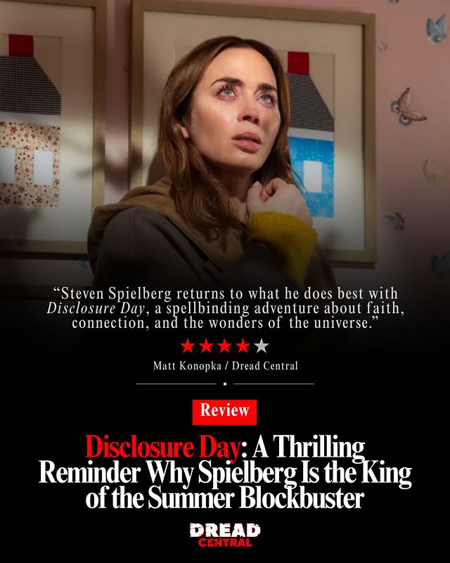 REVIEW / DISCLOSURE DAY / “Steven Spielberg returns to what he does best, a spellbinding adventure about faith, connection, and the wonders of the universe.“Read our full review from Matt Konopka (@killer_horror_critic) now at dreadcentral.com 👾 #filmreview #moviereview #disclosureday #stevenspielberg by @dreadcentral